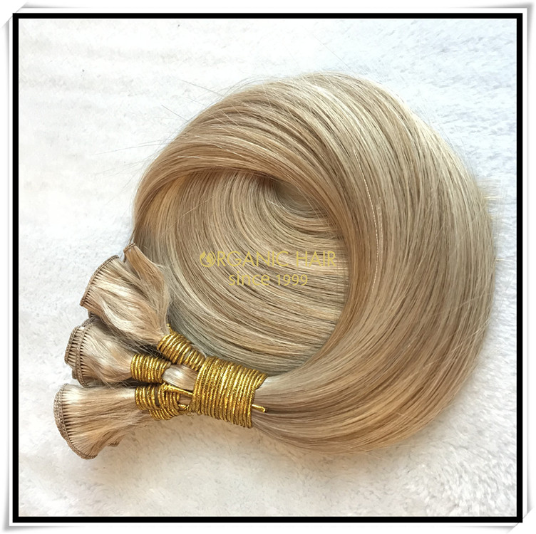 Thin weft hand tied weft hair extensions C017